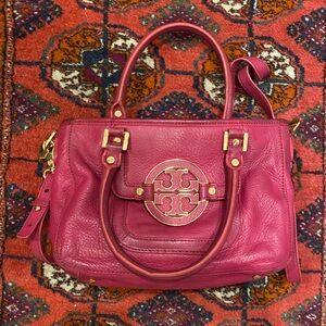 Tory Burch Amanda Top Handle Mini Satchel Leather Bag in Pink